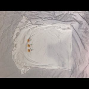 Brandy Melville Embroidered Flower Tee